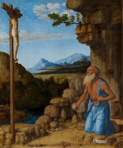 Pyhä Hieronymus erämaassa, n. 15001505. tekijältä Giovanni Battista Cima da Conegliano