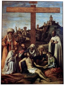 Valituslaulu Kristuksesta karmeliittimunkin kanssa, n. 1510. tekijältä Giovanni Battista Cima da Conegliano
