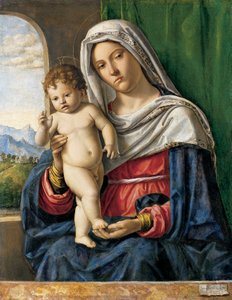 Neitsyt ja lapsi, n. 1500-4 (öljy poppelille) tekijältä Giovanni Battista Cima da Conegliano
