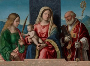 Neitsyt ja lapsi pyhien Katariinan ja Nikolauksen kanssa tekijältä Giovanni Battista Cima da Conegliano