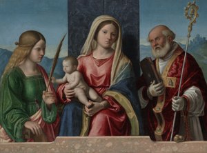 Neitsyt ja lapsi pyhien Katariinan ja Nikolauksen kanssa, 1510-17 tekijältä Giovanni Battista Cima da Conegliano