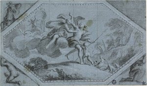 Kattokoriste Venus ja Adonis kanssa tekijältä Giovanni Battista Cipriani