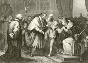 Edward, Yorkin herttua eroamassa äitistään tekijältä Giovanni Battista Cipriani