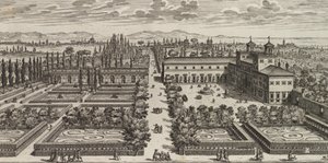 Näkymä Villa Mediciin, vuoden 1677 jälkeen. tekijältä Giovanni Battista Falda