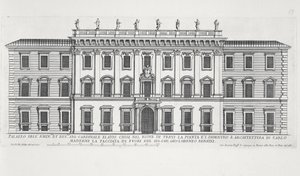 Näkymä Rooman Palazzo Chigin julkisivusta, jonka suunnittelivat Matteo di Castello, Carlo Maderno (1556-1629) ja Giovanni Bernini (1598-1680)