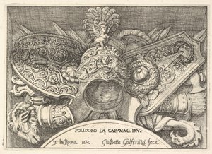 Levy 3: Roomalaisten käsivarsien pokaalit koristeista ikkunoiden yläpuolella ..., 1656 toisessa kerroksessa.