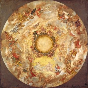Pyhä Agnes otetaan taivaaseen tekijältä Giovanni Battista Gaulli