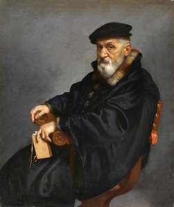 Italia: Istuvan vanhan miehen muotokuva tekijältä Giovanni Battista Moroni
