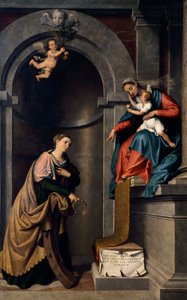 Giovanni Battista Moronin (1525 noin-1578) Pyhän Katariinan häät, öljy kankaalle, Pyhän Bartolomeuksen kirkko, Almenno tekijältä Giovanni Battista Moroni