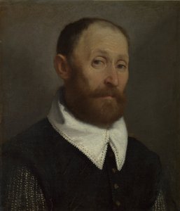 Muotokuva miehestä, jolla on korotetut kulmakarvat tekijältä Giovanni Battista Moroni