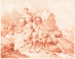 Paimenperhe lepäämässä tekijältä Giovanni Battista Piazzetta