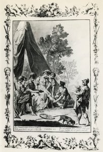 Jerusalem Toimitettu, Giovanni Battista Piazzettan (1683-1754) kanton XI kuvitus Torquato Tasson (1544-1595) runolle, painos julkaistiin Venetsiassa 1745, Italia tekijältä Giovanni Battista Piazzetta