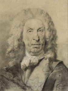 Marsalkka von der Schulenburgin muotokuva, noin 1735 (mustavalkoinen liitu ja hiili paperille). tekijältä Giovanni Battista Piazzetta