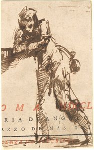 Ein Mann, der sich auf eine Struktur lehnt von Giovanni Battista Piranesi