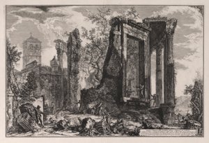 Toinen näkymä Sibylin temppelistä Tivolissa, Vedute di Romasta (näkymät Roomaan) tekijältä Giovanni Battista Piranesi