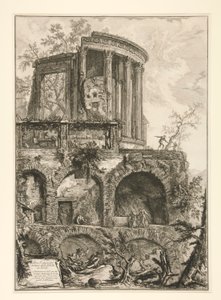 Toinen näkymä Sibylin temppelistä Tivolissa Vedute di Romasta tekijältä Giovanni-Battista Piranesi