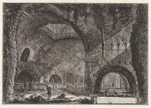 Toinen näkymä Maecenasin huvilasta Tivolissa, Vedute di Romasta (näkymät Roomaan) tekijältä Giovanni-Battista Piranesi