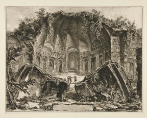 Hadrianuksen jumalan Canopuksen temppelin jäänteet tekijältä Giovanni-Battista Piranesi