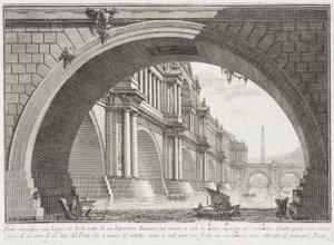 Loggioiden kattama silta ja kaaria tekijältä Giovanni Battista Piranesi