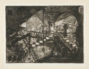 Carceri, XI: Kaari kuorikoristeen kanssa tekijältä Giovanni-Battista Piranesi