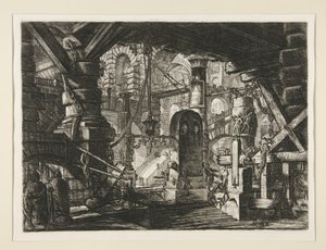 Carceri, XVI: Ketjuilla varustettu laituri tekijältä Giovanni Battista Piranesi