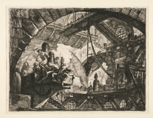Carceri, X: Vankeja ulkonevalla tasanteella tekijältä Giovanni Battista Piranesi