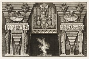 Etruskien savupiippu, eri tavoista koristella polkuja tekijältä Giovanni Battista Piranesi