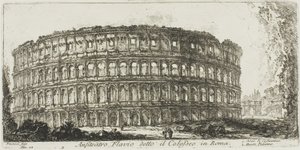 Flavian amfiteatteri, nimeltään Colosseum. 1. Konstantinuksen kaari. 2. Palatinuskukkula, levy 12 joistakin riemukaarien ja muiden monumenttien näkymistä tekijältä Giovanni-Battista Piranesi