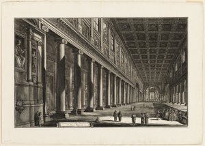Sisäkuva S. Maria Maggioren basilikasta Rooman näkymistä tekijältä Giovanni-Battista Piranesi