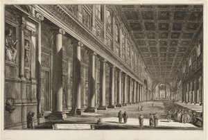 Sisäkuva S. Maria Maggioren basilikasta Rooman näkymistä tekijältä Giovanni-Battista Piranesi