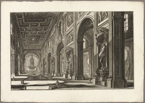 Lateranin Pyhän Johanneksen basilikan sisäkuva Rooman näkymistä tekijältä Giovanni-Battista Piranesi
