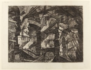 Keksintöjen vankilat, levy XIV: Goottilainen kaari. tekijältä Giovanni Battista Piranesi