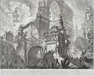 Osa muinaisten roomalaisten käytössä olleesta tilavasta ja upeasta satamasta, joka avautuu suurelle torille, 1761-80.