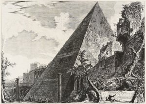 Caius Cestiuksen pyramidi tekijältä Giovanni Battista Piranesi