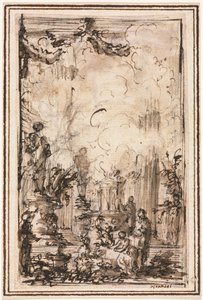 Uhriuhri temppelissä, vuoden 1750 jälkeen. tekijältä Giovanni Battista Piranesi