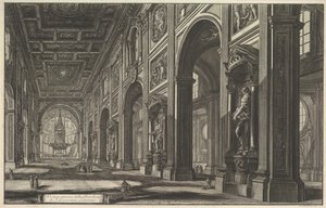 San Giovanni in Laterano, sisätila, teoksesta ”Vedute di Roma” (Näkymiä Roomasta)
