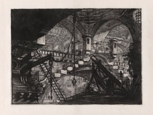 Kaari kuorikoristeen kanssa, levy 11, Carceri d tekijältä Giovanni-Battista Piranesi