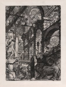 Leijonan bas-reliefit, levy 5, Carceri d tekijältä Giovanni Battista Piranesi