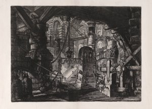 Laituri ketjuineen, levy 16, Carceri d tekijältä Giovanni Battista Piranesi