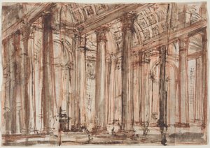 Pantheonin pylväikkö tekijältä Giovanni Battista Piranesi