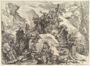 The Skeletons, Grotteschi Grotesques, n. 1748. tekijältä Giovanni Battista Piranesi