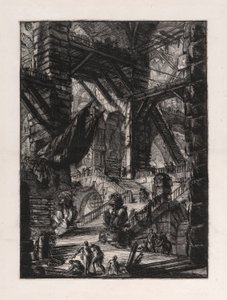 The Staircase with Trophy, kilpi 8, Carceri d tekijältä Giovanni Battista Piranesi