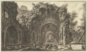 Niin kutsuttu Egerian luola (Näkymä Egerian lähteelle ja luolille Porta Capenan ulkopuolella) tekijältä Giovanni Battista Piranesi