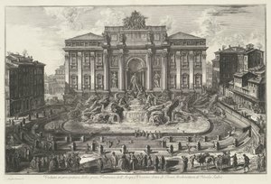 Trevifontein te Rooma Perspektiivinäkymä suureen Fontana dell