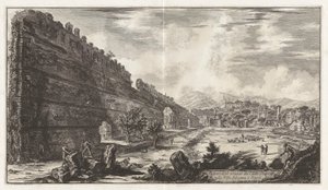 Näkymä Hadrianuksen Praetorianin linnakkeen [Poecile] jäännöksille tekijältä Giovanni-Battista Piranesi