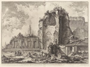 Näkymä kahden Triclinin jäännöksistä, jotka kuuluivat Neron kultaiseen taloon tekijältä Giovanni-Battista Piranesi
