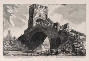 Veduta del Ponte Salario (näkymä Salario-sillalle), Vedute di Romasta (näkymät Roomaan) tekijältä Giovanni-Battista Piranesi