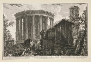 Näkymä Sibylin temppelille Tivolissa Vedute di Romasta tekijältä Giovanni Battista Piranesi
