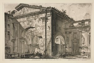 Näkymä Octavian portiikin atriumista, teoksesta Vedute di Roma tekijältä Giovanni Battista Piranesi