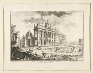 Näkymä S. Giovanni Lateranon basilikalle Rooman näkymistä tekijältä Giovanni-Battista Piranesi